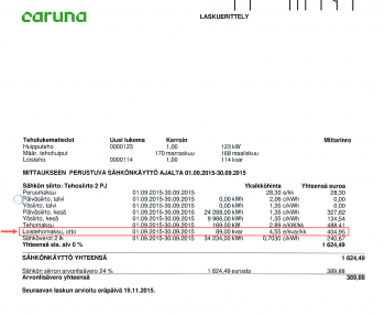 Laskuesimerkki loisteho